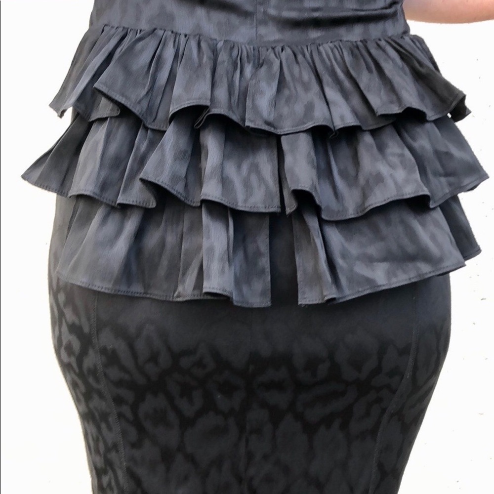 Betsey Johnson Black Jacquard Leopard Sheath Dress